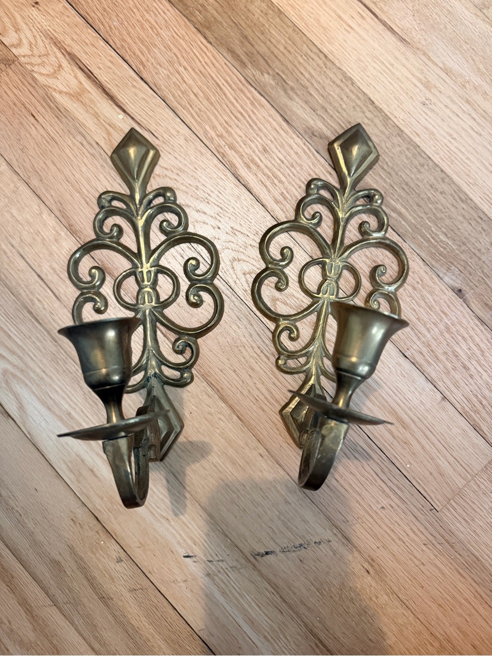 Vintage Brass Wall Sconce Candle Holder Victorian - Picture 4 of 4